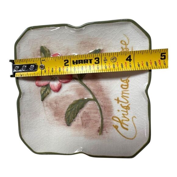 MWW Market BOTANICAL 4.5" Mini Plate Set 4 Winter Flowers Christmas Coasters - Picture 5 of 9